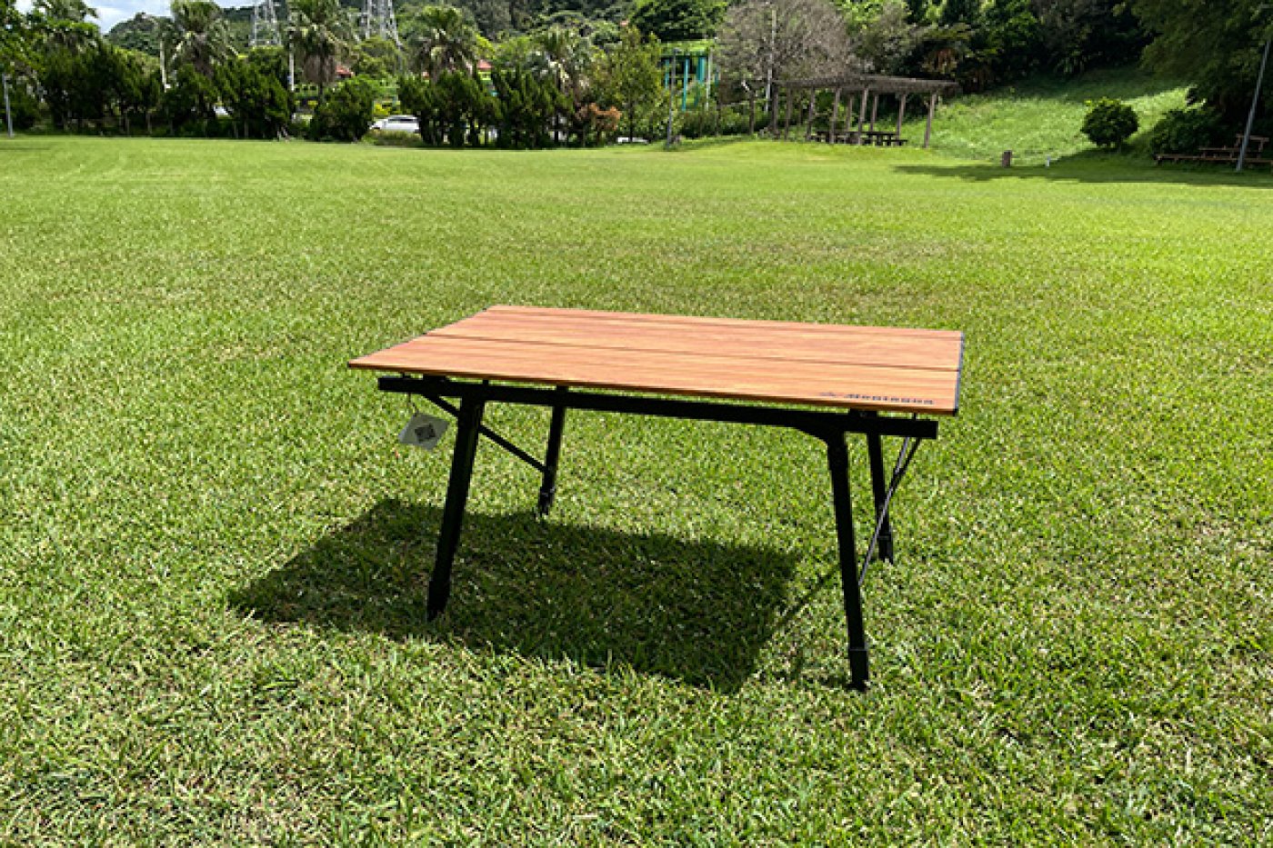 木目調アルミテーブル(ロー・ハイ)